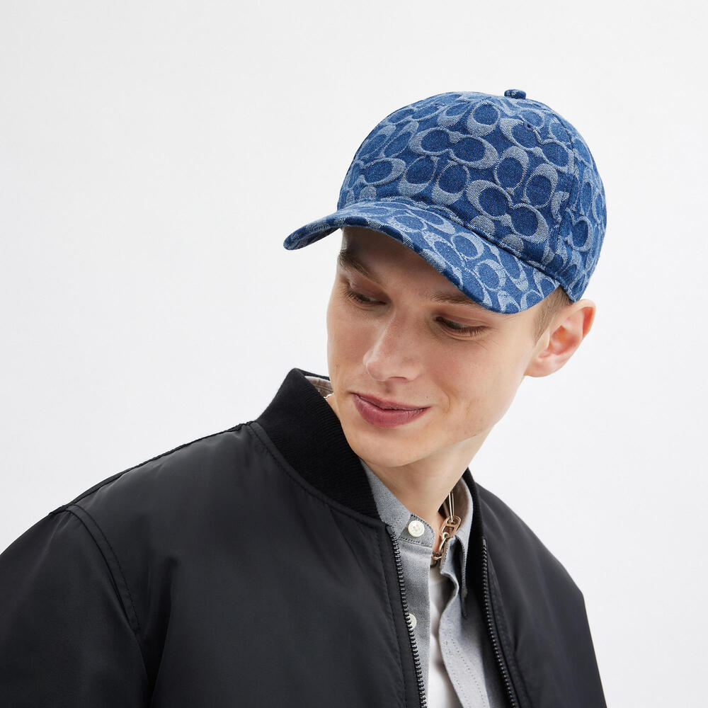 Unisex Coach Denim Hat with Leather Detail Size M/L - Picture 3 of 3